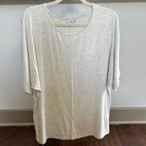Vince Dolman Sleeve Knit Tee (Heather White)